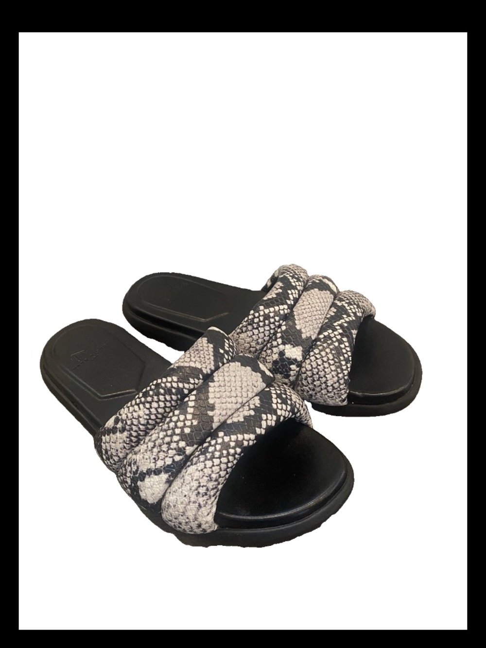 Marc Fisher LTD Yessy 2 Women’s 8M Snake Print Leather Padded Slide Sandals